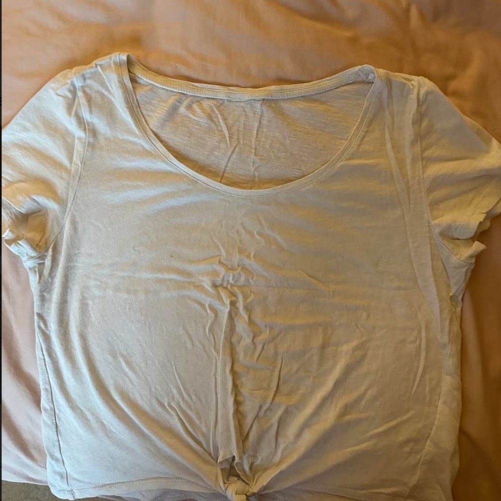 Knot-front T-shirt